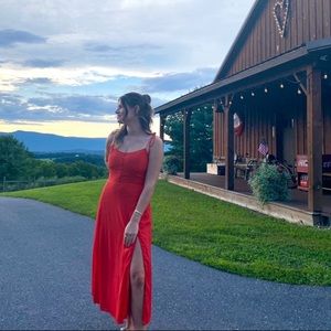 Abercrombie Tie-Strap Corset Midi Dress ❤️